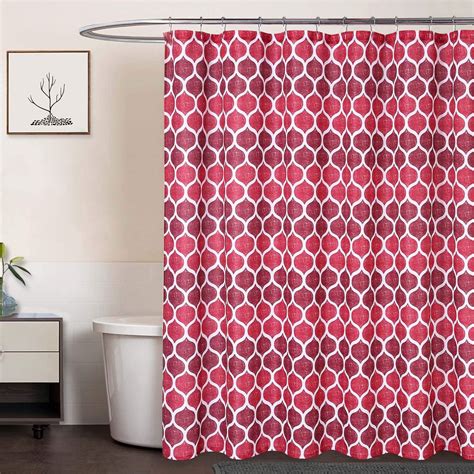 fabric red shower curtain